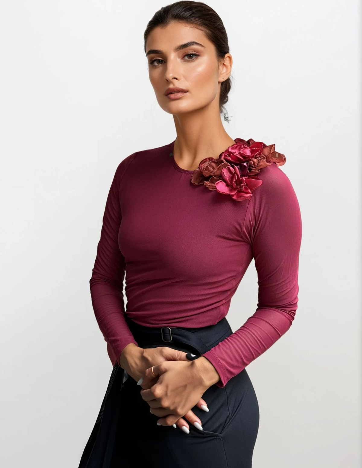 BLUSA BORDADA VINO