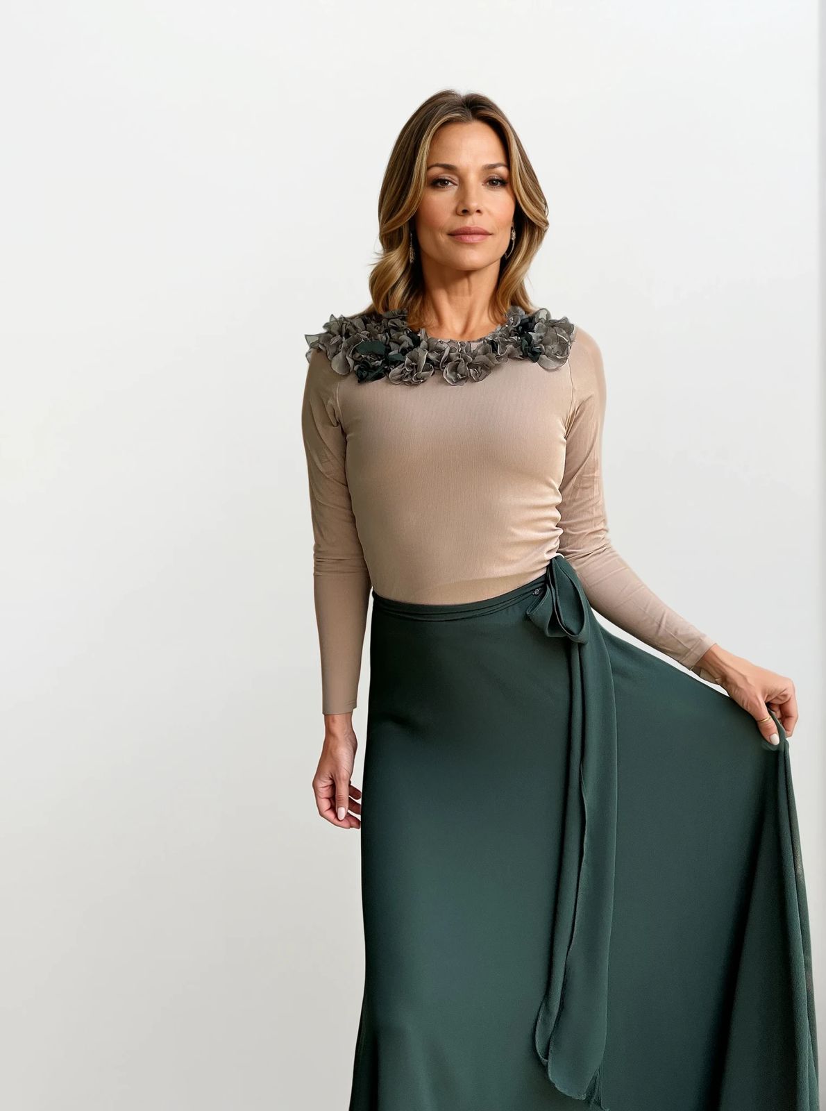BLUSA BORDADA NUDE